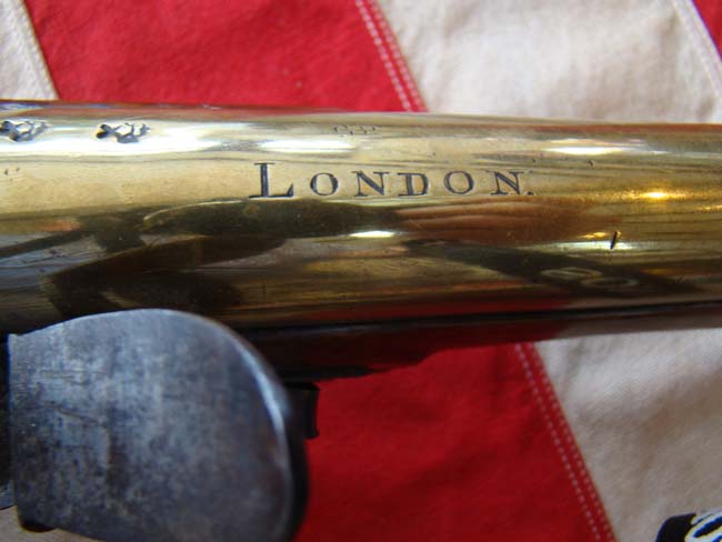 A rare Sea Service Pattern Flintlock Brass Barreled Blunderbuss by John Vaughan of London and dated 1741 — image 7